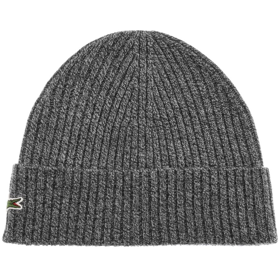 Alternative Image for ProductLacoste Logo Beanie Grey1